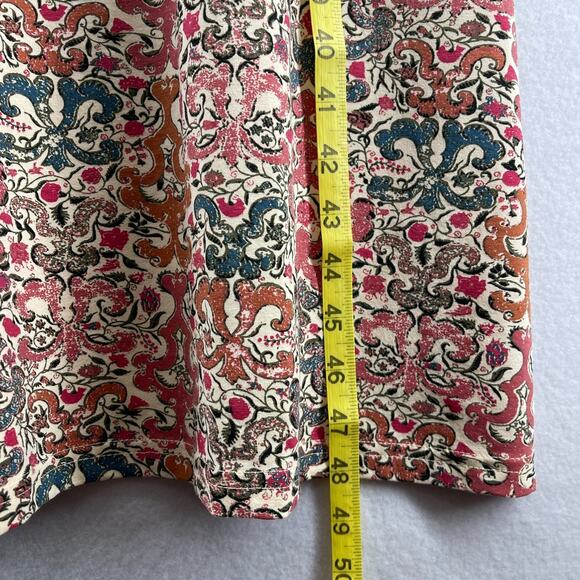 PERUVIAN CONNECTION Dress XS Spice Route Filigree Scroll Stretch Cotton Pink - Picture 12 of 13